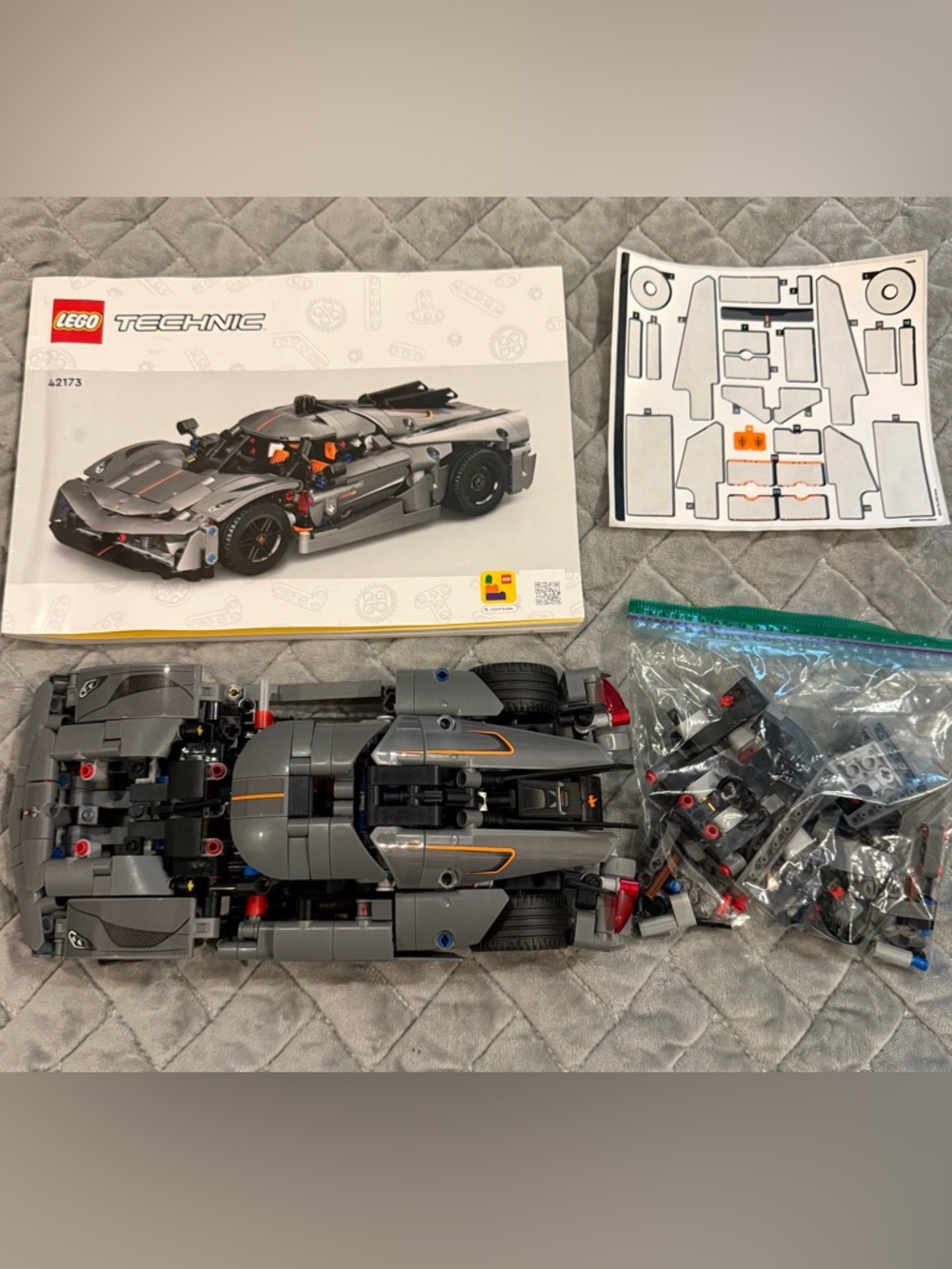 LEGO Technic Dark 42173 Gray and Black Sports Car